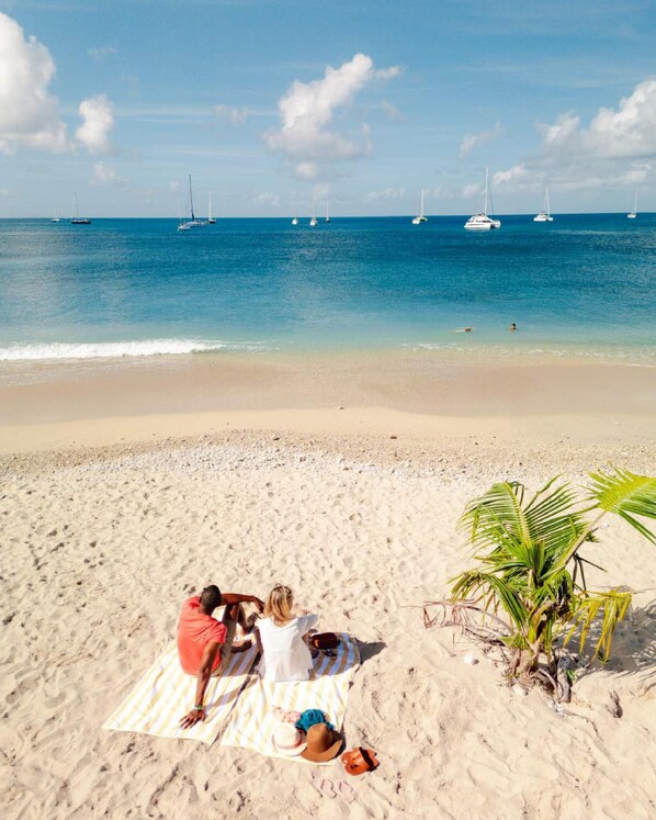 Sun-loungers, beach towels
