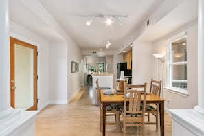 Condo, Multiple Beds, Balcony, Garden View (405 Mason Court (Unit 215)) | Dining - Quiet Urban Escape - Backs to Poudre River Trail (Fort Collins)