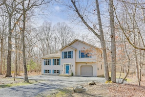 House (4 Bedrooms) | Interior - Forest-view Deck & Fire Pit: Poconos Escape! (East Stroudsburg)