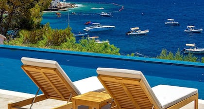 Villa Crystalsea 1 infinity heatedpool in Hvar, sauna, family, stylish, sea view