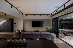 TV, DVD player, stereo