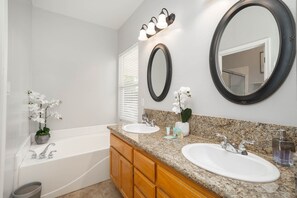 Hair dryer, bidet, towels, soap