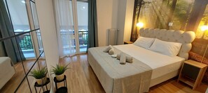 1 slaapkamer, een strijkplank/strijkijzer, gratis wifi, beddengoed
