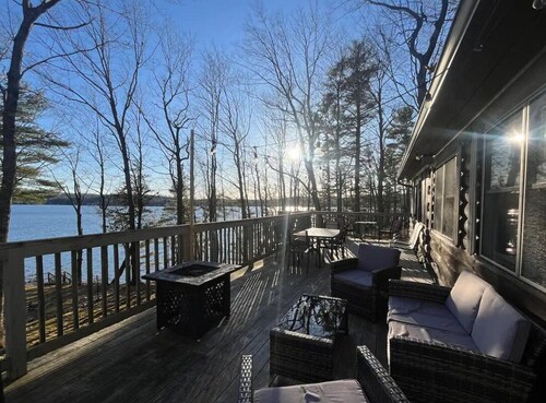  Lakefront Log Cabin Getaway on Sabattus Pond - Dog Friendly!