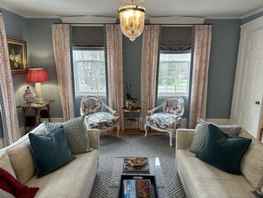 Televisor intel·ligent, llar de foc, llibres i estèreo 