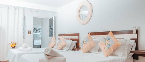 Chambre Quadruple Familiale, non-fumeurs | Draps en coton égyptien, literie de qualité supérieure