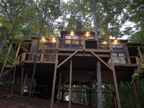 Exterior - Luxury Treehouse in Blue Ridge, 2 bedrooms w/king beds, hot tub. Pet Friendly! (Morganton)