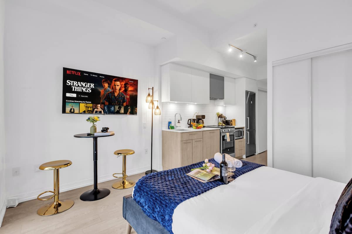 Individually decorated, individually furnished, desk, laptop workspace