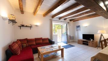 TV, DVD player, ping pong