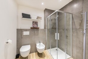 Dusche, Haartrockner, Handtücher