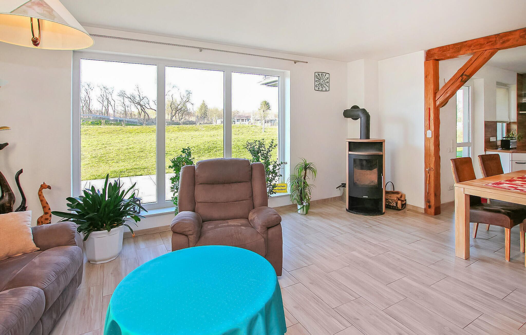 TV, table football, stereo