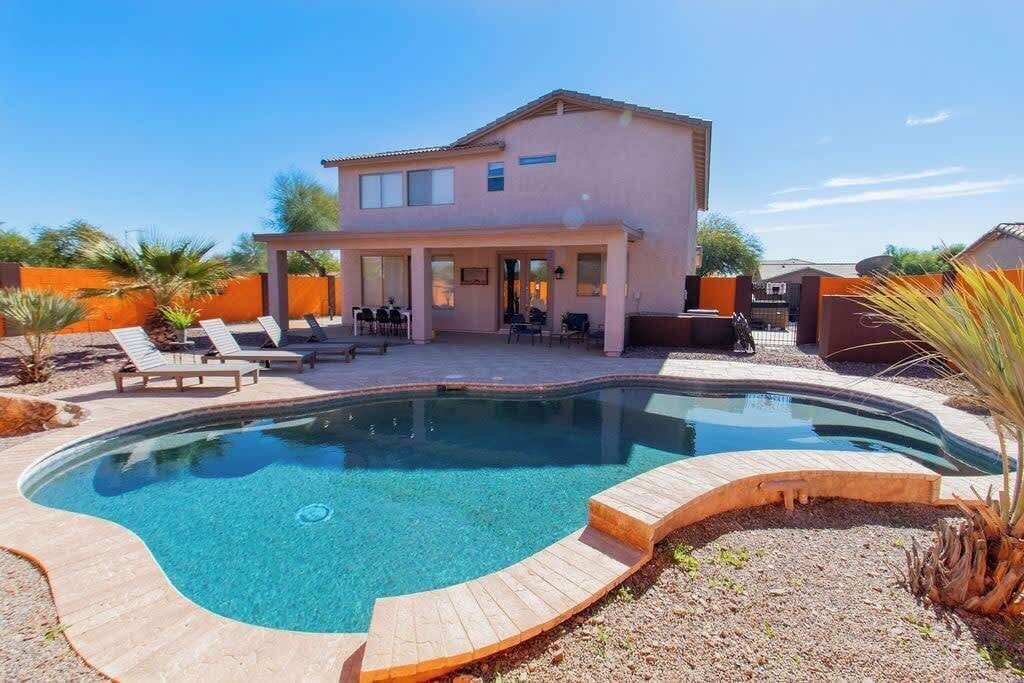 Embrace outdoor living in our charming property, nestled on an expansive 8,058 sq ft lot with a fenced backyard, heated swimming pool, BBQ grill, and hot tub.