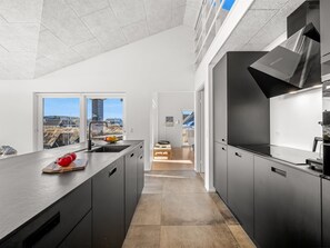 Fridge, oven, dishwasher, high chair