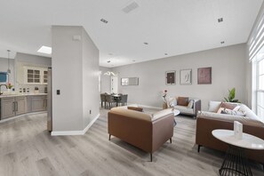 LIVING ROOM 2 #Quiet #renovated #Stylish #Disney #Parks #kingdom #springs #poolhouse #Vacation #Rental #waterpark #Kissimmee #Orlando #universal #citywalk #legoland #shortstay #longstay #bbq #grill #privatepool