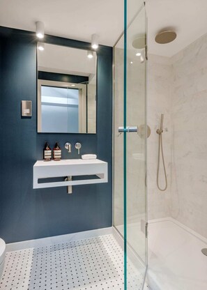 เบสิกอพาร์ทเมนท์ | ห้องน้ำ | ฝักบัว, ไดร์เป่าผม, ผ้าเช็ดตัว, สบู่