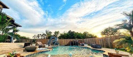 Outdoor pool, a heated pool