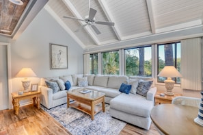 Smart TV, video games - Sea Pines Home - Walk to the Beach! Lagoon View + Pool (Hilton Head Island)