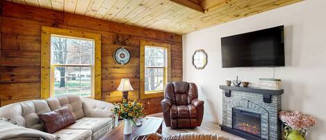 Télévision, cheminée