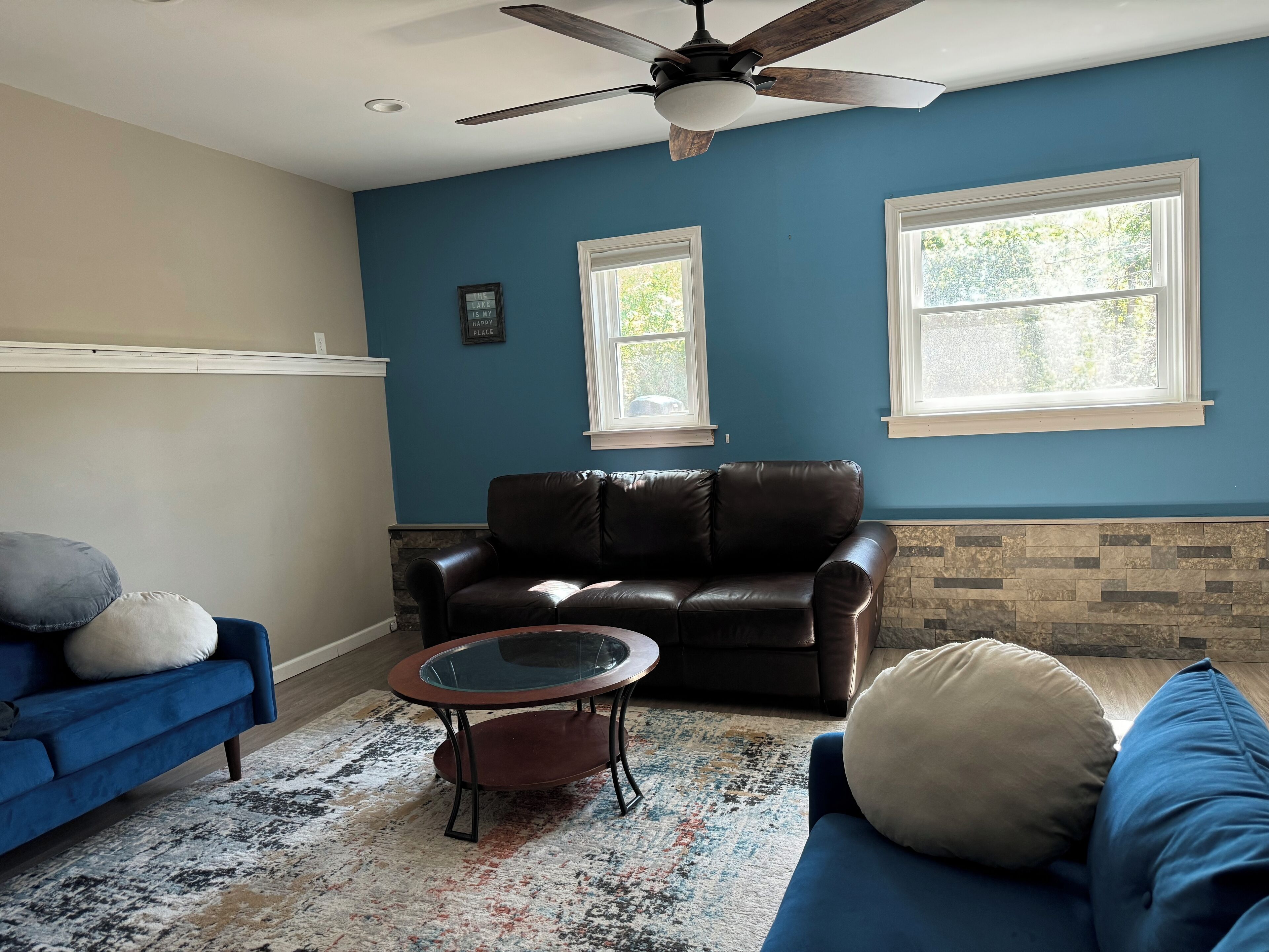 TV connectée, cheminée, lecteur de DVD