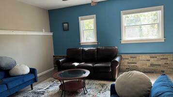 TV connectée, cheminée, lecteur de DVD