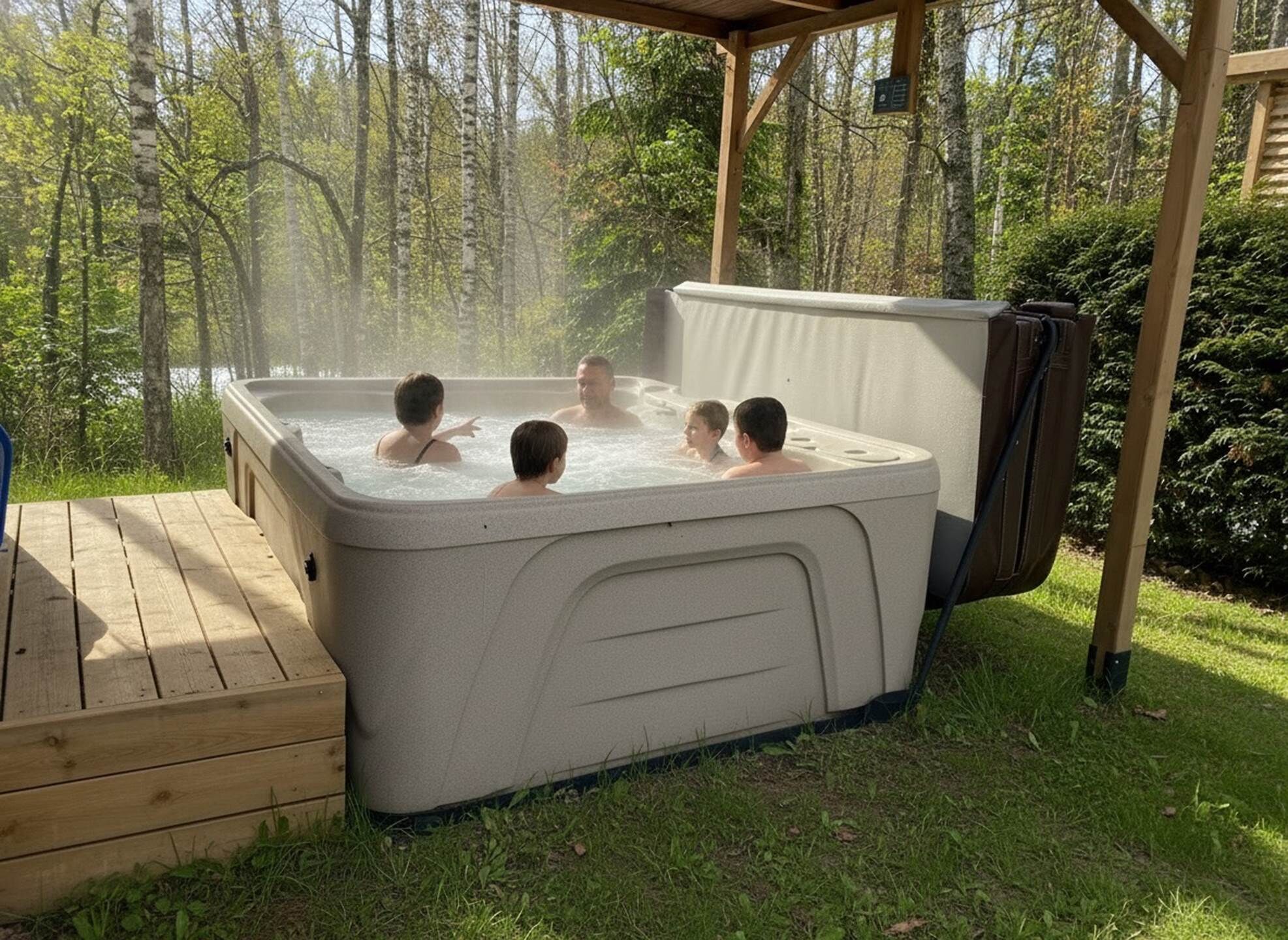 Outdoor spa tub
