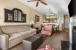 TV, fireplace, DVD player