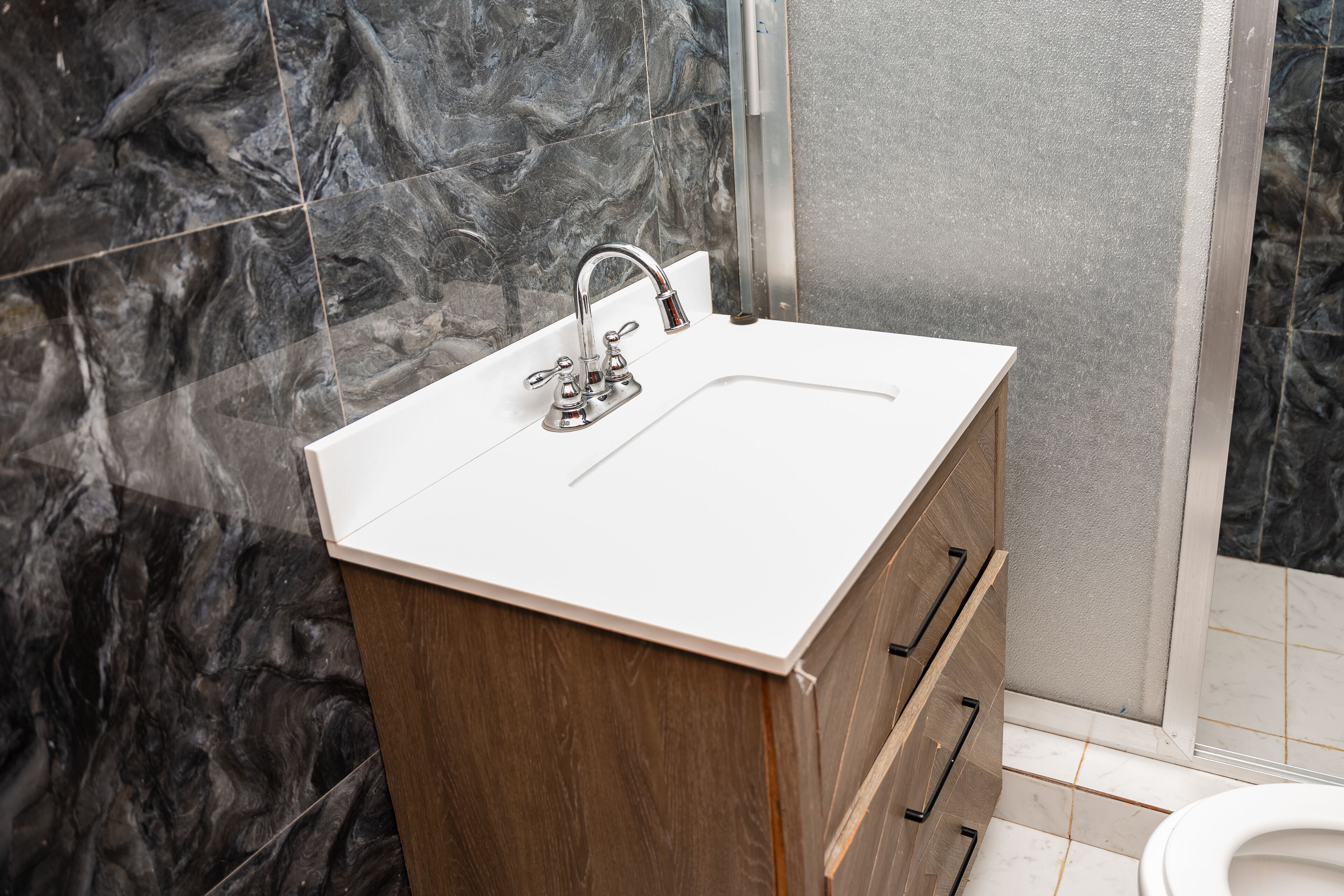 Dusche, Handtücher, Seife, Shampoo