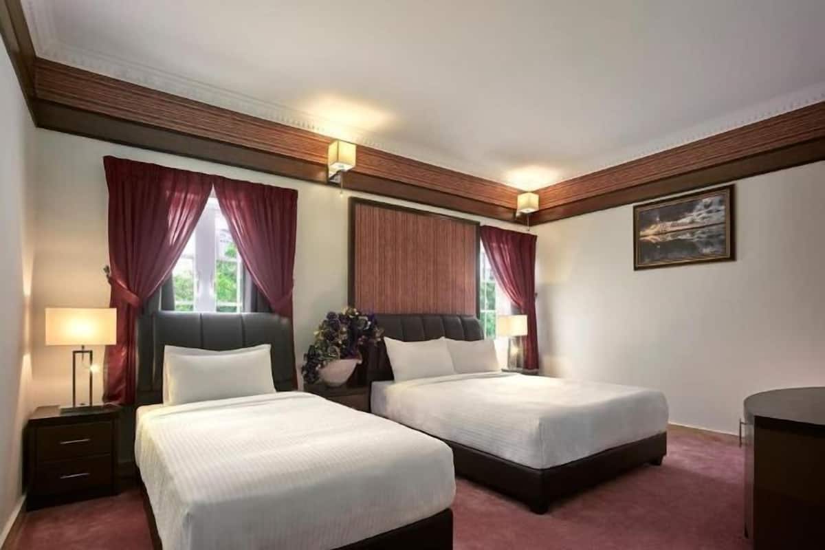 Blackout curtains, iron/ironing board, free WiFi, bed sheets
