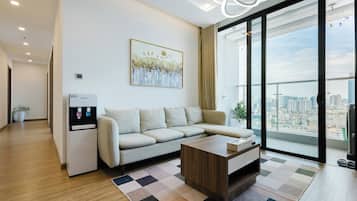 Family Apartment | Living room | 50-inch Smart TV with digital channels