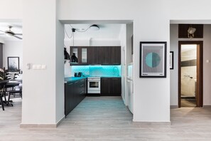 City Apartment, 2 Bedrooms | Private kitchen | Full-size fridge, oven, espresso maker, coffee/tea maker - Pumpkin by halu' Lux 2BD-apartment (Thessaloniki)