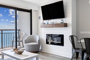 Smart TV, fireplace