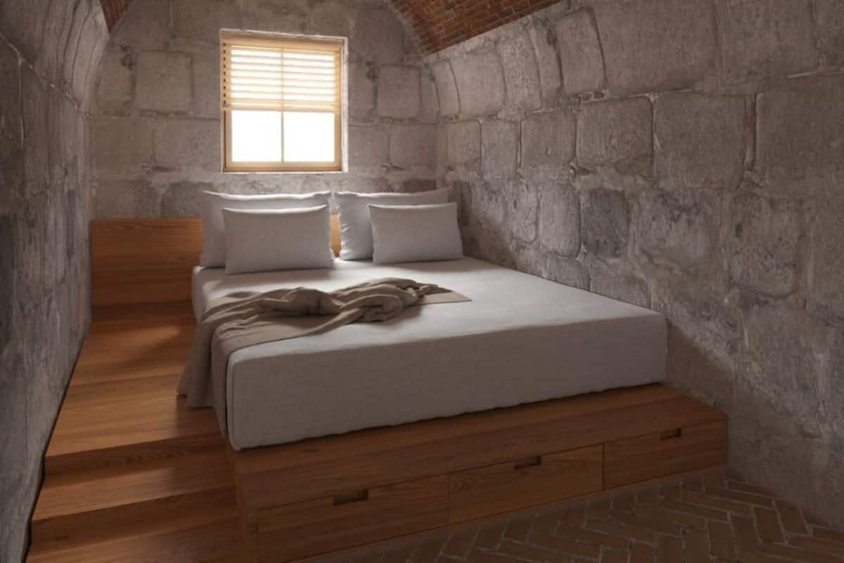 Suite monolocale Standard, vista cortile | Biancheria da letto di alta qualità, materassi in memory foam