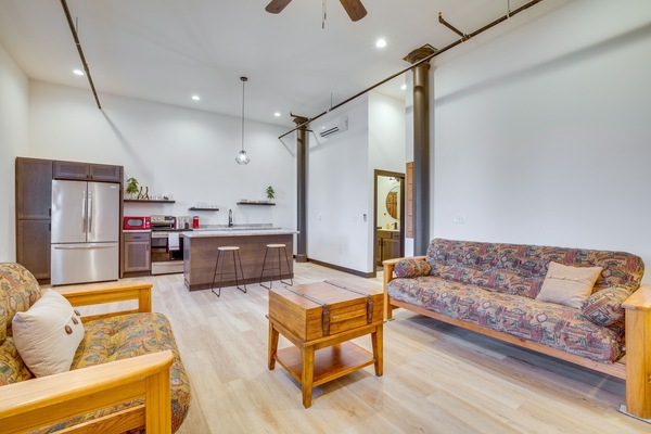 Cashton Vacation Rental | Studio | 1BA | 500 Sq Ft | Interior Stairs Required