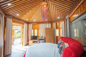 Deluxe-íbúðarhús á einni hæð - svalir - fjallasýn | Rúmföt af bestu gerð, dúnsængur, rúm með „pillowtop“-dýnum