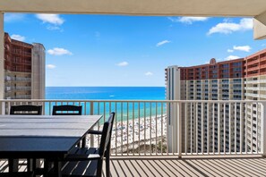 Outdoor dining - Beachfront Master w/balcony access! Shores of Panama (Panama City Beach)