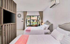 Deluxe Double or Twin Room, 1 Bedroom, Pool View | Premium bedding, minibar, individually decorated, desk