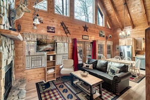 Smart TV, fireplace, video games