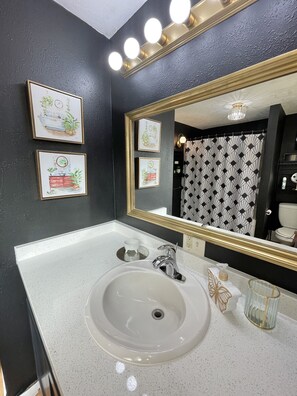 Secadora de cabello, toallas, jabón, shampoo 