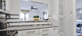 Fully furnished bedroom in a cozy, modular home.