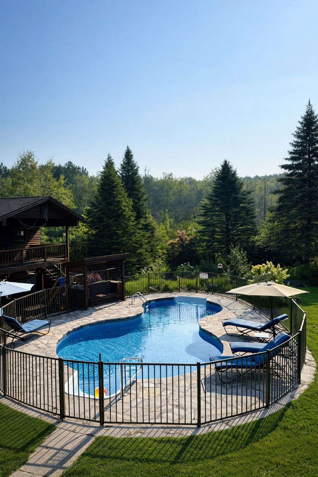 Piscine extérieure, piscine chauffée