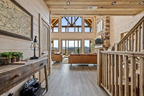 Smart TV, fireplace, video games, DVD player