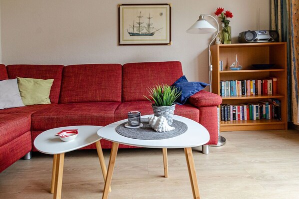 Smart TV, DVD player, books