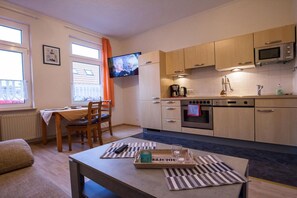 Microwave, dining tables