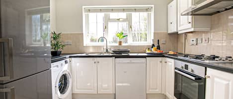 Microwave, oven, stovetop, dishwasher