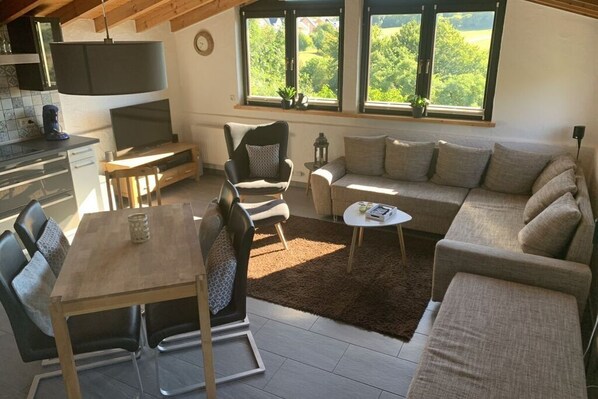 TV connectée, cheminée, jeux vidéo, lecteur de DVD