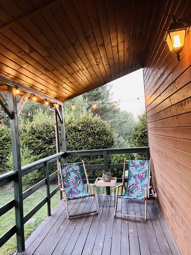 Cozy, Wooden Cabin "Lawendowe Zacisze"50 km from Gdansk,10 min from the beach