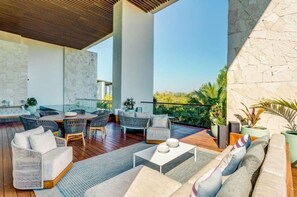 Outdoor dining - 4BD Nuevo Vallarta Luxury Resort w Ocean View (Nuevo Vallarta)