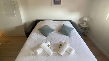 1 slaapkamer, een strijkplank/strijkijzer, wifi, beddengoed