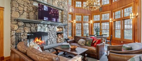 Smart TV, fireplace, video games, table football
