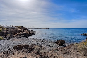Beach nearby, sun-loungers